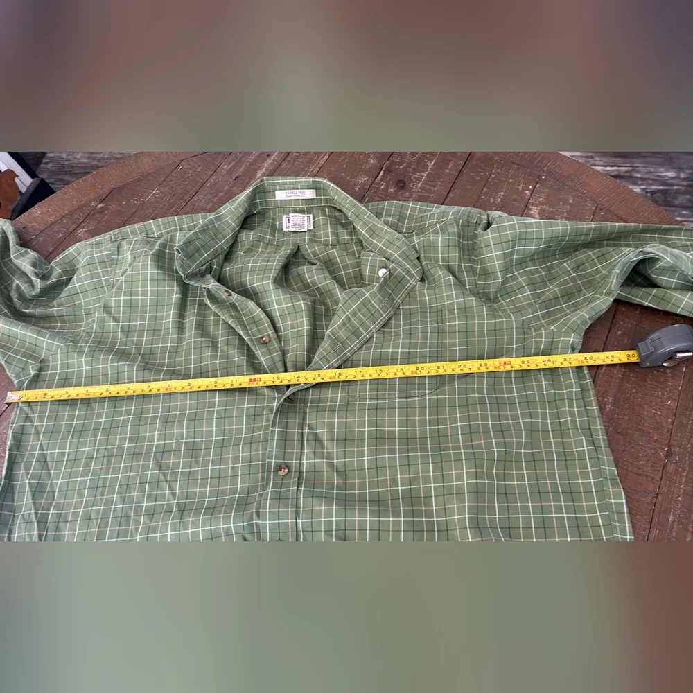L.L. Bean Olive Green Zip-Up Fleece Jacket With Button Up Shirt Preppy Cabincore